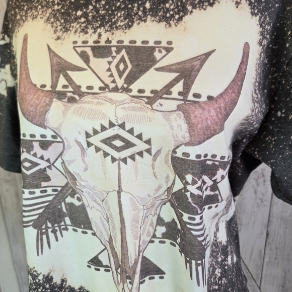 Tultex Gray and Cream Splatter T-Shirt - Picture 2 of 4